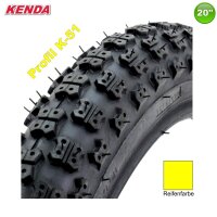 Kenda K-51 Fahrradreifen BMX in Gelb 58-406 (20 x 2.25)