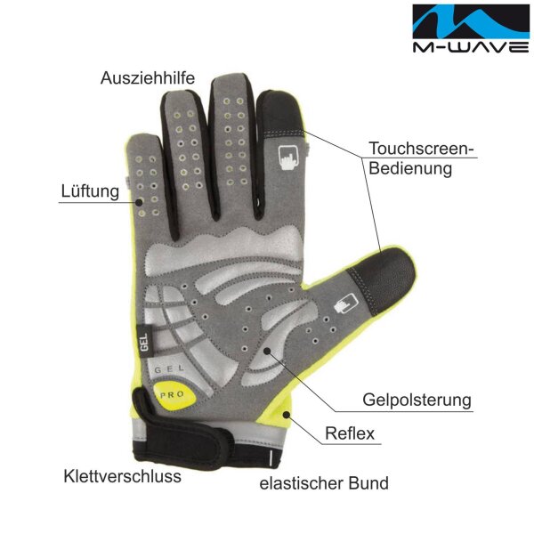 M-Wave Fahrradhandschuhe Fahrrad Handschuhe mit Geleinlage Gr. S-XL, 14,99   *