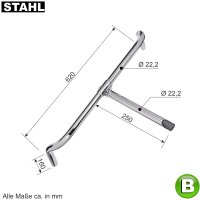 B) Fahrradlenker "Englisch" Stahl verchromt...