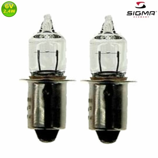 2 x Sigma/Philips Fahrrad Halogen Glühbirnen 6V/2,4W/0,4A