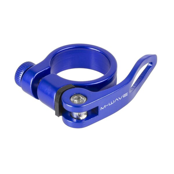 M-Wave ALU Clampy QR Sitzrohrklemme Sattelklemme Schnellspanner blau 34,9 mm