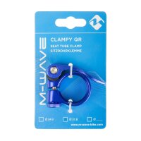 M-Wave ALU Clampy QR Sitzrohrklemme Sattelklemme Schnellspanner blau 34,9 mm