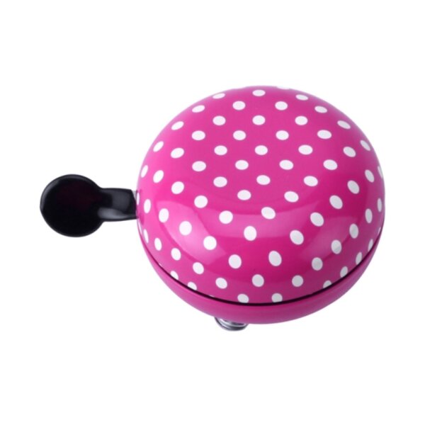 Ding Dong Fahrrad Glocke Ø 80 mm Klingel Pink mit weißen Punkten