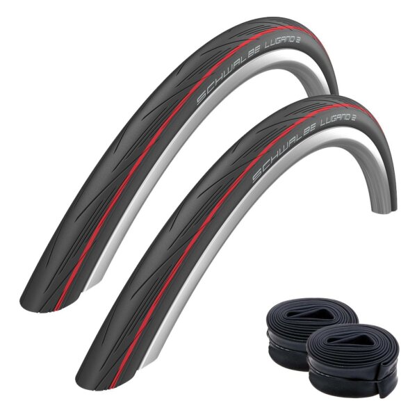 Schwalbe Lugano 2   28" Rennradreifen roter Streifen 700 x 25C (25-622)