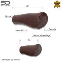 Selle Orient ergonomische Fahrradgriffe echtes Leder 135/92 mm braun