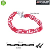 Edge Kettenschloss Red Chain Fahrradschloss Ø 7 mm x 90 cm rot