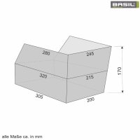 Basil Cento Fahrradkorb Schultaschenkorb Gepäckträgerkorb Größe S Weiß