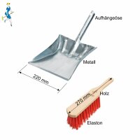 Peggy Perfect Saalbesen "Ideal" 80 cm mit Holzstiel Kehrblech-Set