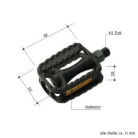 Kinderfahrrad Pedal UNION SP-698K 1/2 Zoll - Fahrradpedal MTB schwarz