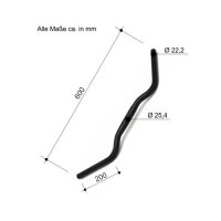 Fahrradlenker 600 mm Stahl Schwarz Klemmung 25,4  mm