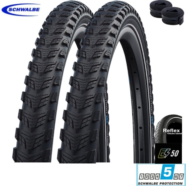 Schwalbe Marathon 365 GreenGuard E-50 Fahrradreifen Schwarz mit Reflex 47-622 (28 x 1,75)