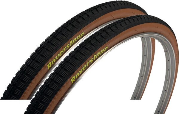 2 x Roverstone 28" Fahrradreifen Schwarz/Braun 40-635 (28 x 1  1/2 )