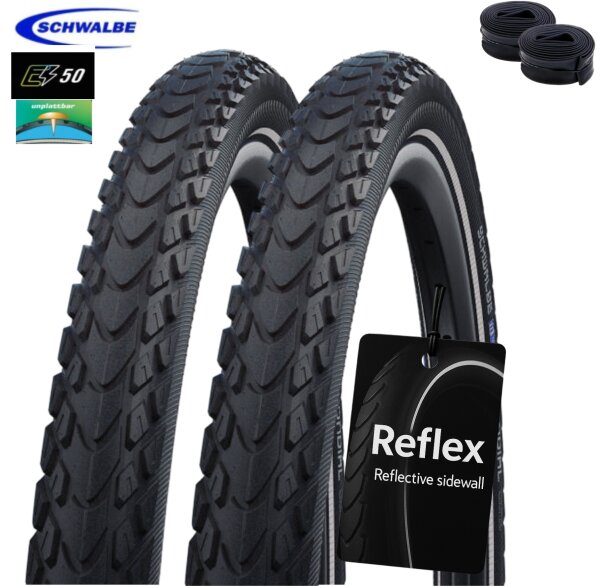 Schwalbe Marathon Mondial Performance Fahrradreifen RaceG E-50 Schwarz-Reflex 47-622 (28 x 1,75")