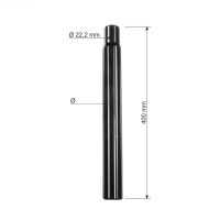 Humpert Ergotec Alu Kerzensattelstütze Ø 25,4 - 27,2 mm/ Länge 400 mm in schwarz und silber