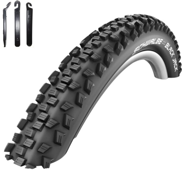 1 x Schwalbe Black Jack Active K-Guard 24" Schwarz 54-507 (24 x 2,10) inkl. Reifenheber