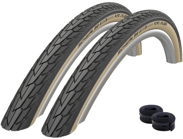 Schwalbe Road Cruiser Green Compound Active Line Fahrradreifen Schwarz/Gumwall mit Reflex 28/32-630 (27 x 1 1/4")