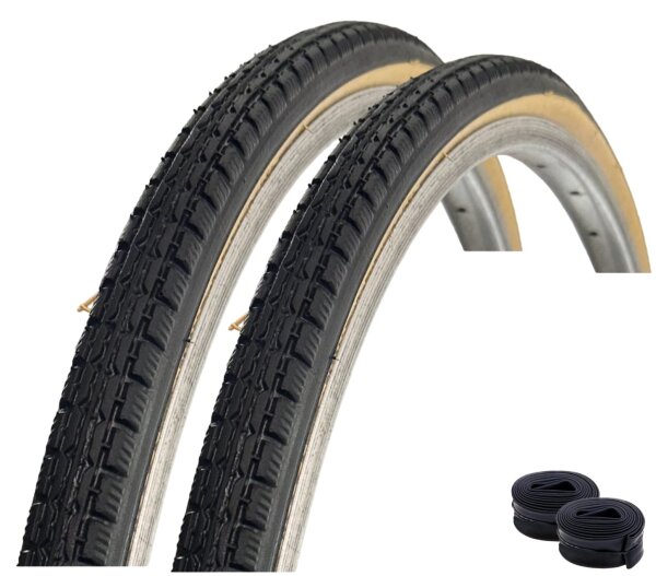 2 x VEE Rubber V017 27,5" Fahrradreifen Schwarz/Gumwall 37-584 (27,5 x 1,40) + 2 x passende Schläuche AV