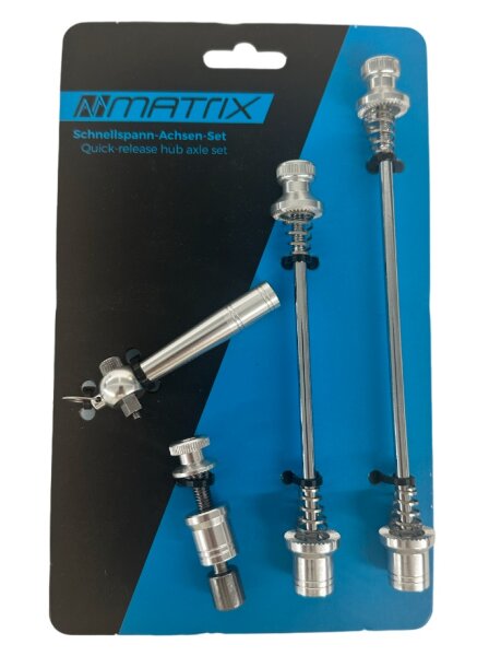 Matrix Fahrrad Schnellspann-Achsen-Set Silber