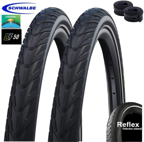 Schwalbe Energizer Plus ADDIX E Performance Line E-50 Fahrradreifen Schwarz/Reflex 37-622 (28 x 1,40")