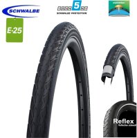 Schwalbe Delta Cruiser Plus PunctureGuard E-25 Fahrradreifen Schwarz/Reflex 37-540 (24 x 1 3/8")