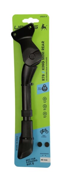 Fahrrad Hinterbauständer Ursus King Mini mit 40mm Platte - schwarz