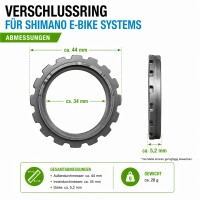 Verschlussring für SHIMANO E-BIKE SYSTEMS DU-EP801 / DU-EP600, passend für Kettenblatteinheit