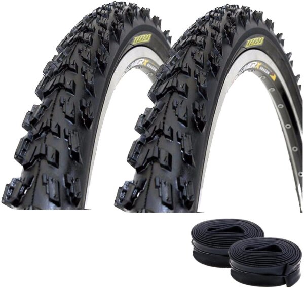 2 x Kenda K-829 26" MTB Fahrradreifen Schwarz 50-559 (26 x 1.95) + 2 passende Schläuche DV