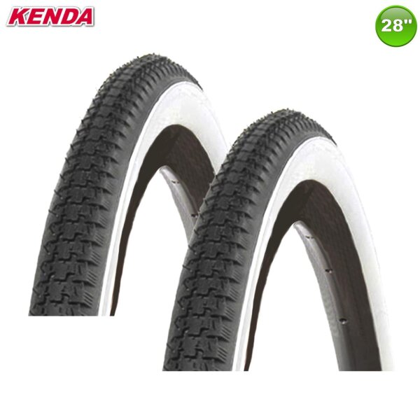 2 x Kenda K-141 28" Fahrradreifen Schwarz/Weiß 40-635 (28 x 1 1/2)