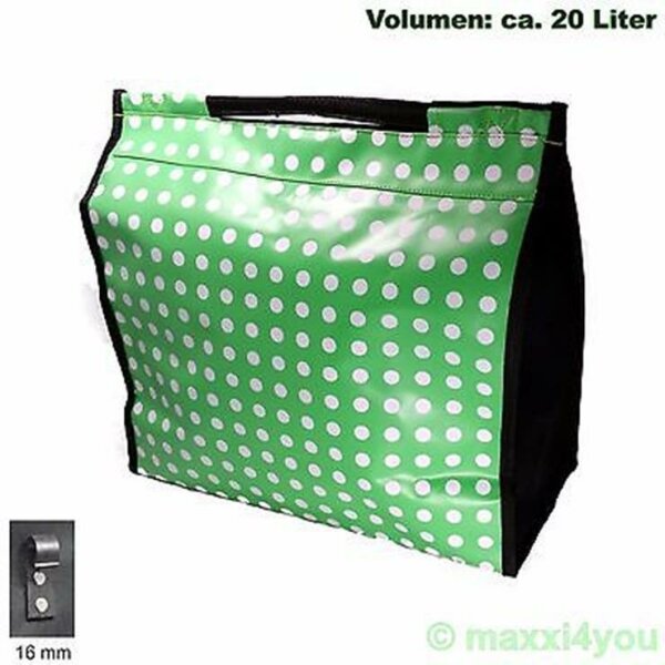 Fahrrad Gepäckträgertasche Seitentasche Tasche Grün Punkte 16 mm