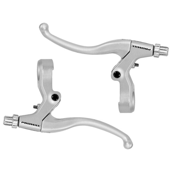 Promax V-Brake Bremsgriffe - links/rechts/Set - Bremshebel Bremsen-Set Hebel-Set silber