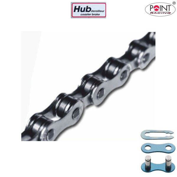 Kette Für Nabenschaltung Singlespeed POINT Fahrradkette N 410, 1/2" X 1/8", 112 Glieder, Für Nabenschaltung Oder Singlespeed, Universell, Neue Qualitätskette Ersatzfahrradkette 410N