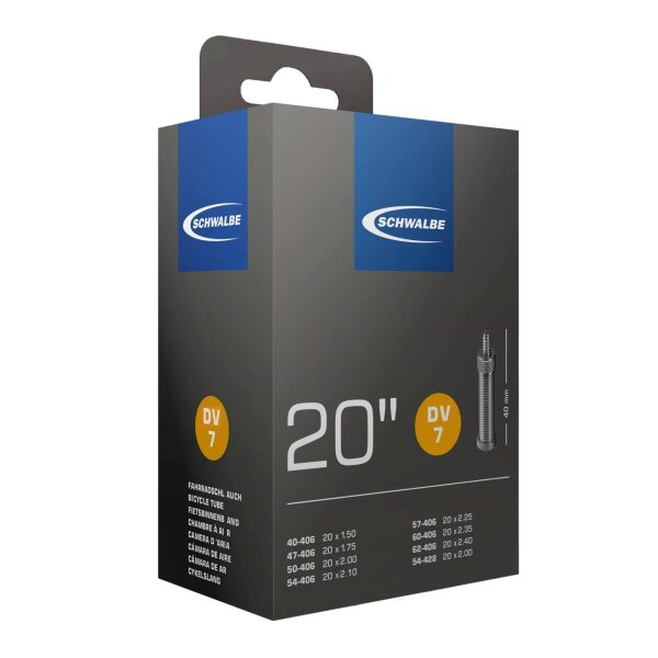 Schwalbe DV7 Fahrradschlauch 20" - 1 x 2 x 4 x 10 x oder 25 x