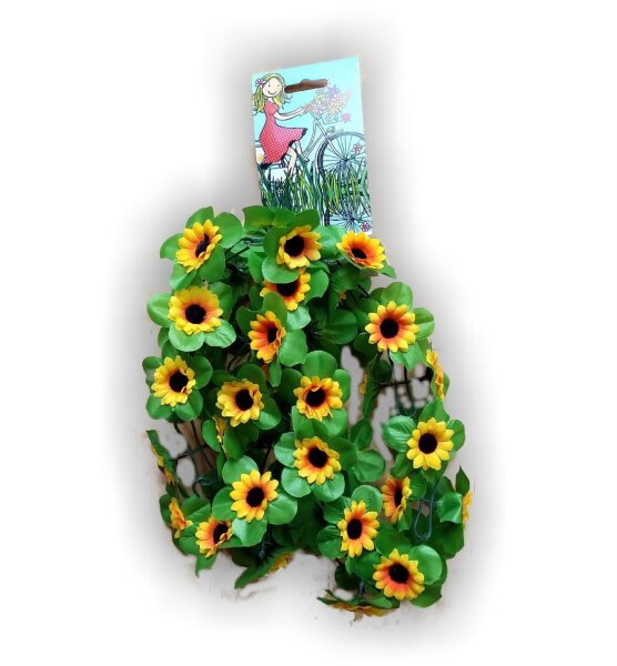 04 Fahrradgirlande Blumengirlande 120 cm Sonnenblume Gelb