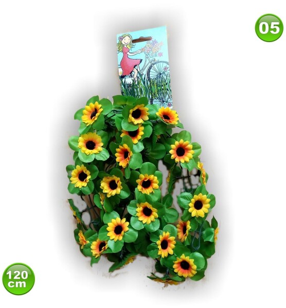 05 Fahrradgirlande Blumengirlande 120 cm Sonnenblume Gelb