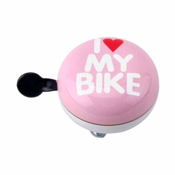 Ding Dong Fahrrad Glocke 80 mm Klingel Pink I Love my Bike