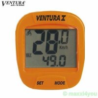 Ventura X 10 Funktionen Fahrradcomputer orange Tacho...