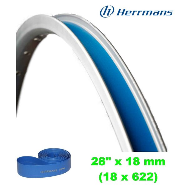 2 x Herrmans Fahrrad HPM Felgenband Blau 28" x 18 mm