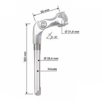 Ergotec Octopus 2 Tube 31,8 mm Lenkervorbau 0° bis 60° Schwarz-sand/silber 90-110 mm