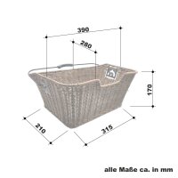 Fahrradkorb Gepäckträgerkorb Weidenkorb-Optik hinten Kunststoff Braun