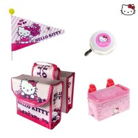 Kombiangebot Kinderfahrrad Set Wimpel, Taschen, Klingel - Hello Kitty