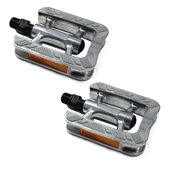 Feimin Fahrradpedale FP-210 Fahrrad Pedal Aluminium Baronachse Silber