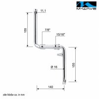 M-Wave JH152 BMX Tretkurbel 155 mm Stahl Silber verchromt