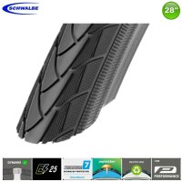 Schwalbe Marathon Plus Fahrradreifen Fahrradmantel mit Reflex 40-635 (28 x 1 ½)