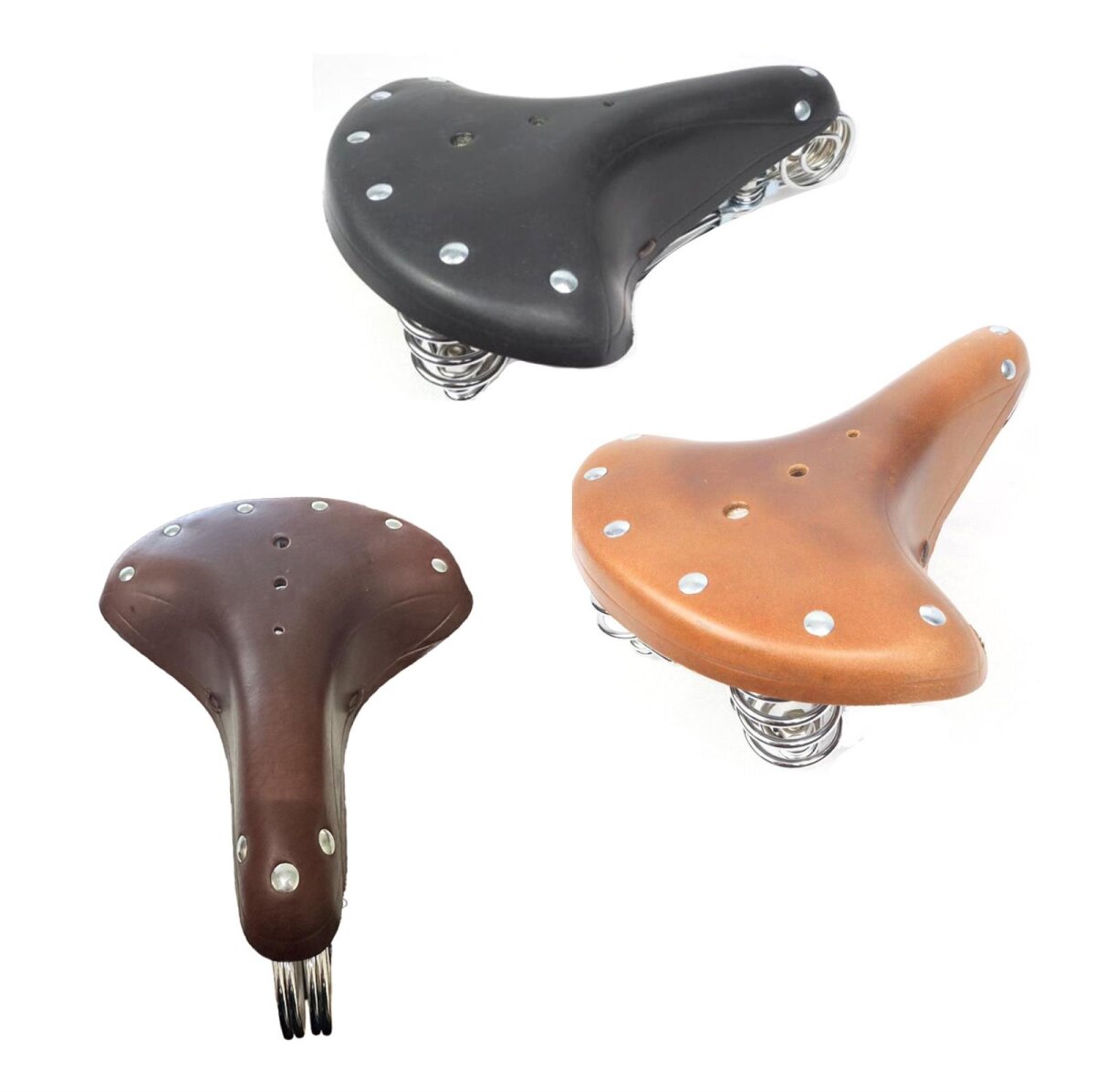 Fahrrad Sattel Retro Fahrradsattel Tourenrad echtes Leder braun/schwa,  34,99  *