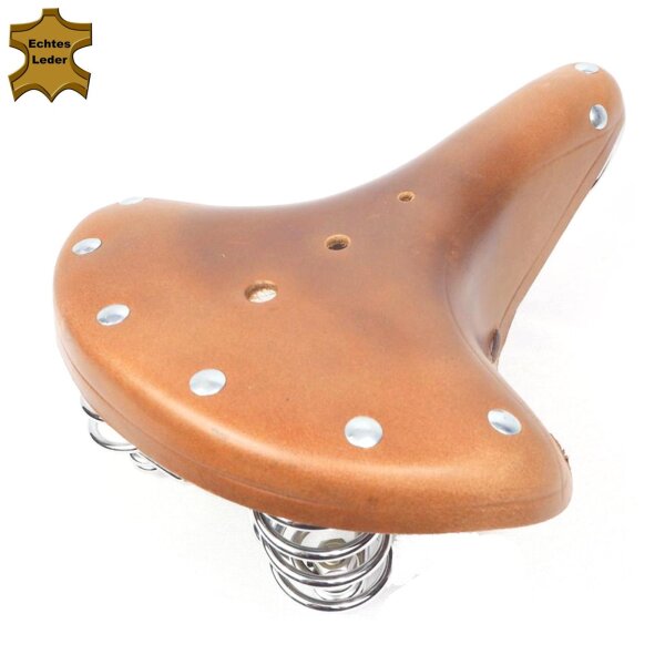 Fahrrad Sattel Retro Fahrradsattel Tourenrad echtes Leder Braun